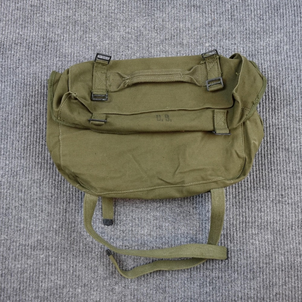 Vintage US Army Field Pack Cargo Bag M1945 1950 Foster Co Olive Canvas Green